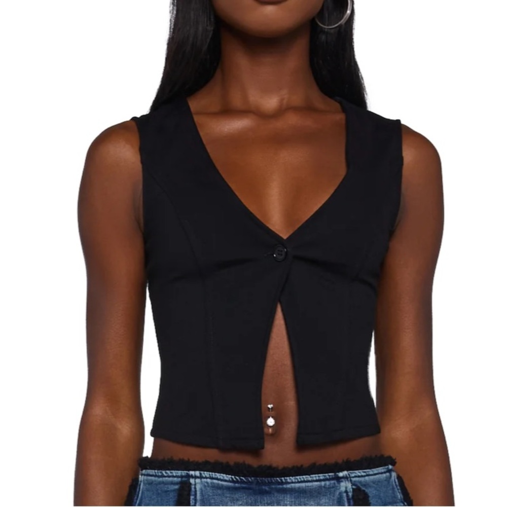 Urban Outfitters Black Sleeveless Vest crop top